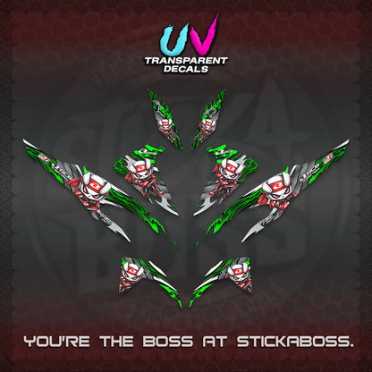 CLICK 125 V2 UV TRANSPARENT DECALS (2026 NEW RCB 2.0 DESIGN) STICKER KITS BY STICKABOSS