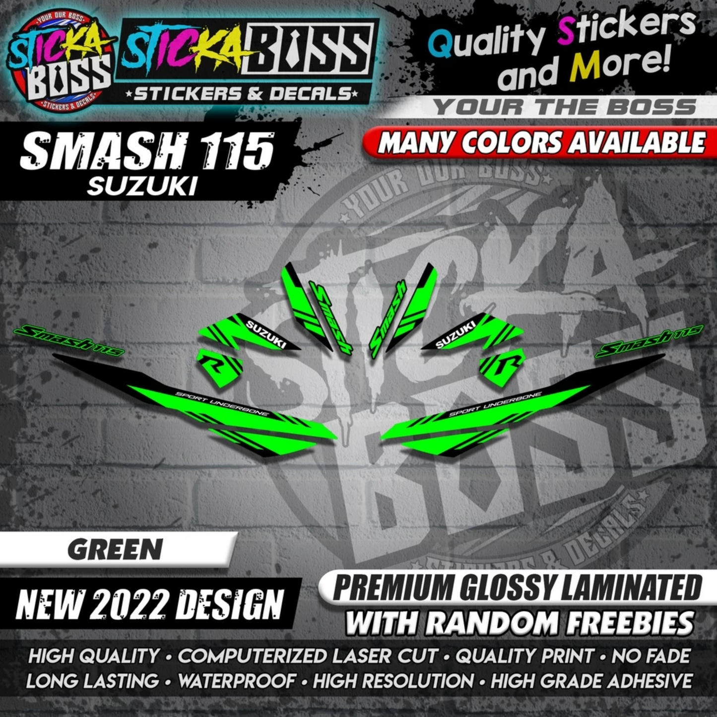 Suzuki Smash 115 Stock Decals (NEW 2022 DESIGN)【WITH FREEBIES】