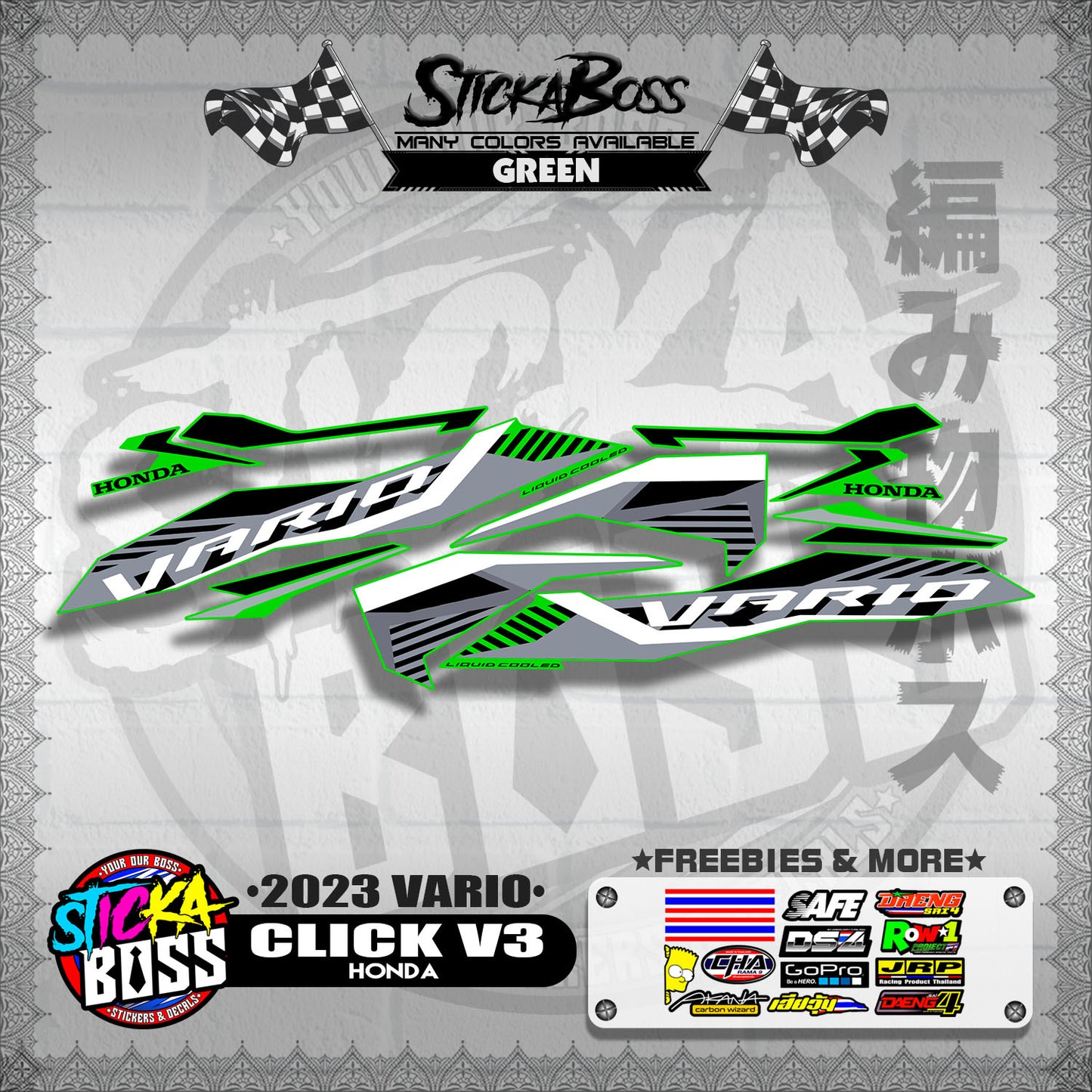 CLICK V3 STOCK DECALS ( 2023 VARIO )【WITH FREEBIES】