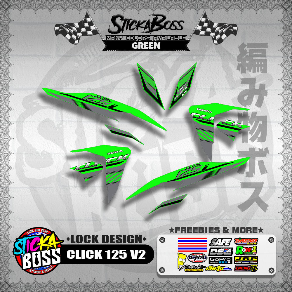 CLICK 125 V2 DECALS ( LOCK DESIGN )【WITH FREEBIES】