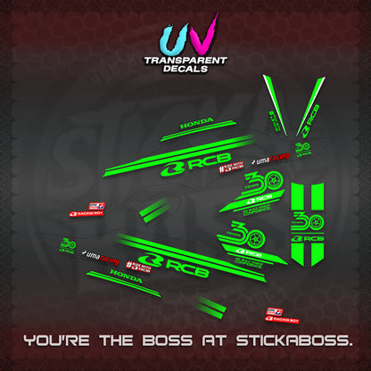 CLICK 125 V3 UV TRANSPARENT DECALS (2026 30TH ANNIVERSARY RACING DESIGN) STICKER DECALS By STICKABOSS