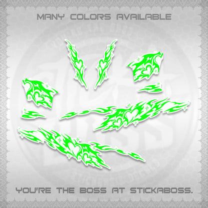 CLICK 125 V2 FOR WHITE DECALS (2026 TRIBAL HEART DESIGN) STICKER KITS BY STICKABOSS