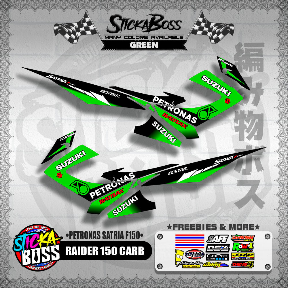 RAIDER 150 CARB DECALS ( PETRONAS SATRIA F150 )【WITH FREEBIES】