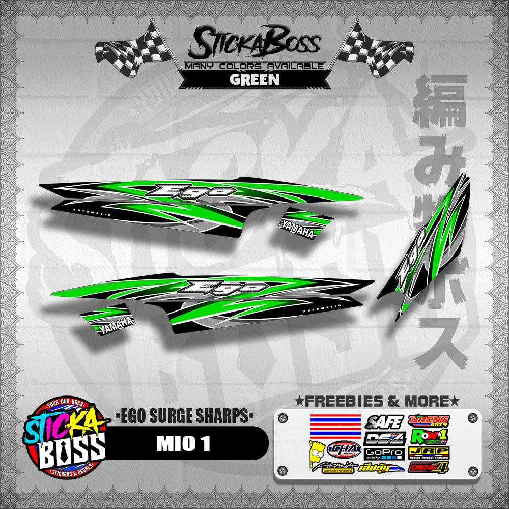 MIO 1 DECALS ( EGO SURGE SHARPS ) [ PREMIUM GLOSSY LAMINATED ]【WITH FREEBIES】