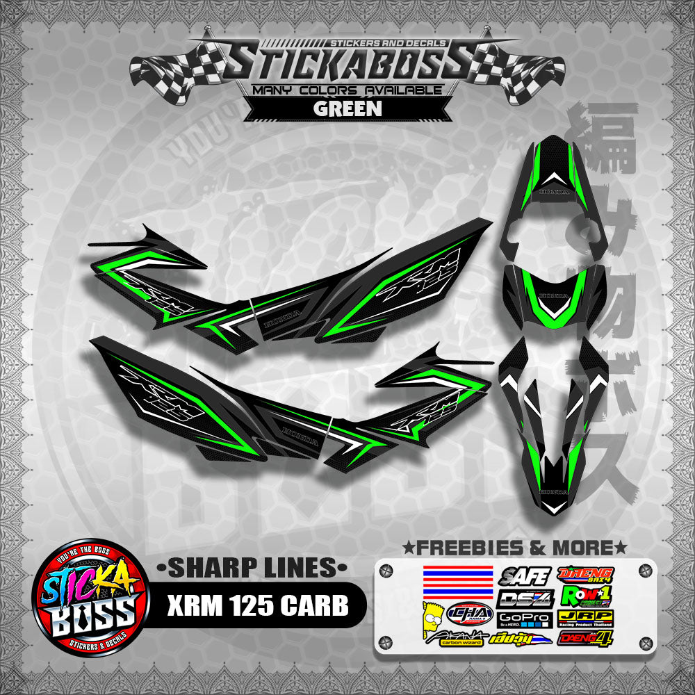XRM 125 CARB STICKER FULL DECALS ( SHARP LINES )【WITH FREEBIES】