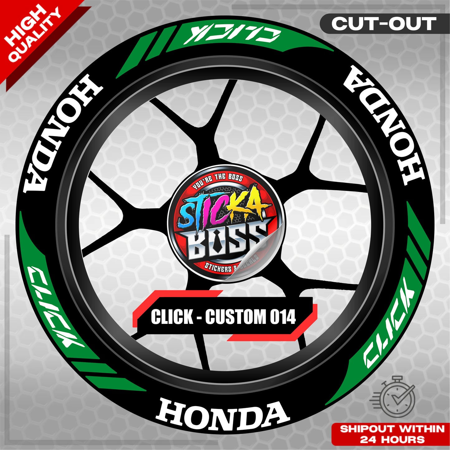 CLICK 125 / 150 / 160 MAG STICKER SET  ( 2 MAGS ) - CUSTOM 014 | VINYL WATERPROOF CUT-OUT DECALS