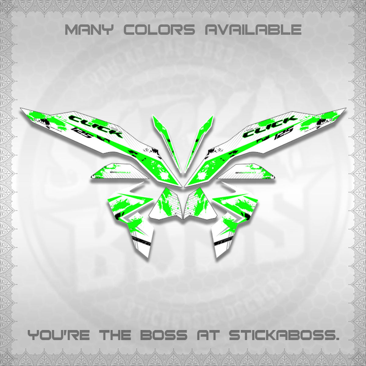CLICK V3 MALAY FOR WHITE DECALS (HITAM STRIPING 03 MOTIF)STICKER DECALS By STICKABOSS