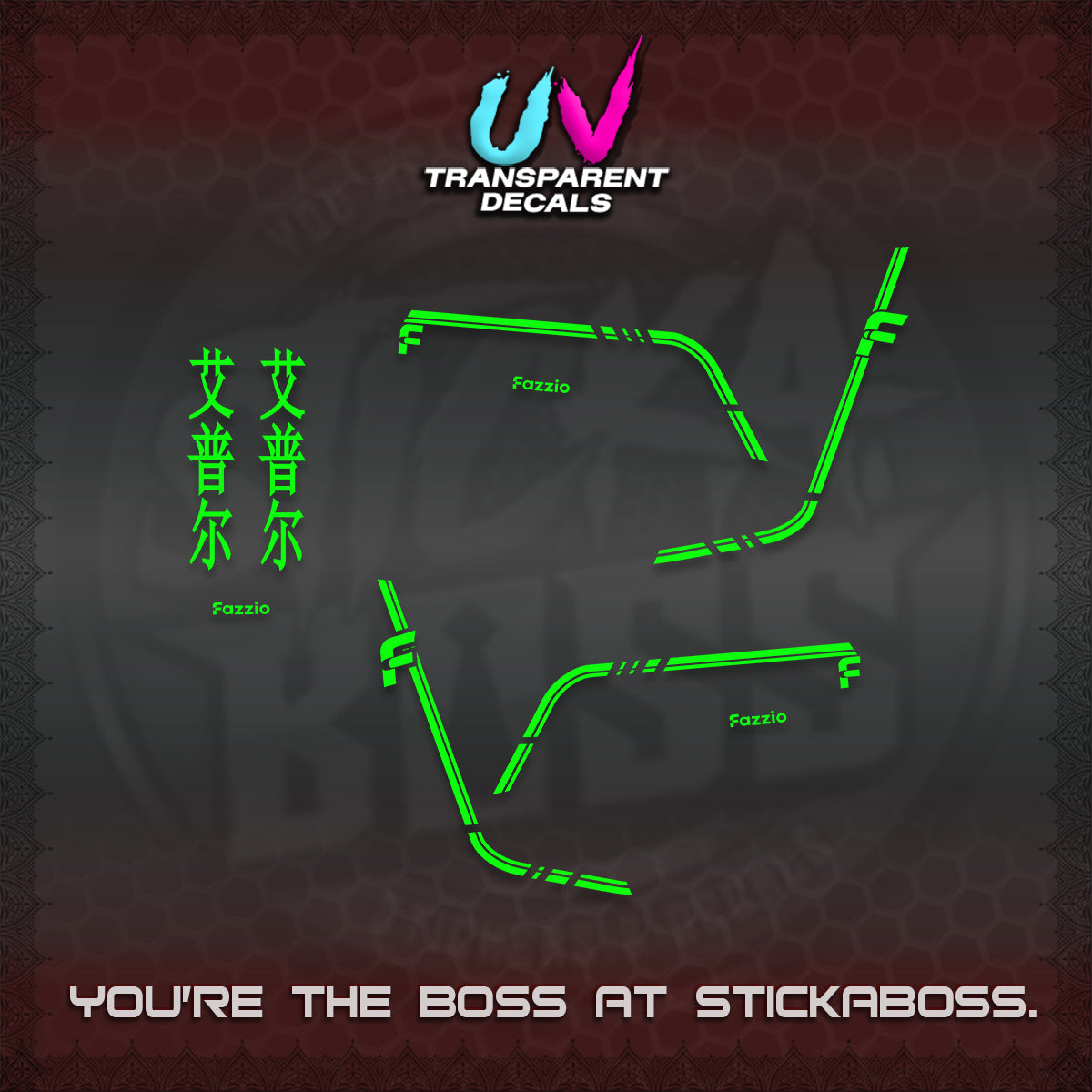 FAZZIO UV TRANSPARENT DECALS (2026 JAPAN LINES) STICKER KITS BY STICKABOSS