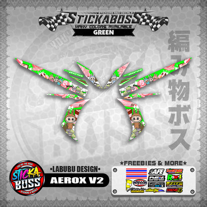 AEROX V2 STICKER DECALS ( LABUBU DESIGN )【WITH FREEBIES】