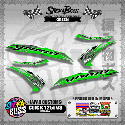 CLICK 125i V3 DECALS ( JAPAN CUSTOMS )【WITH FREEBIES】