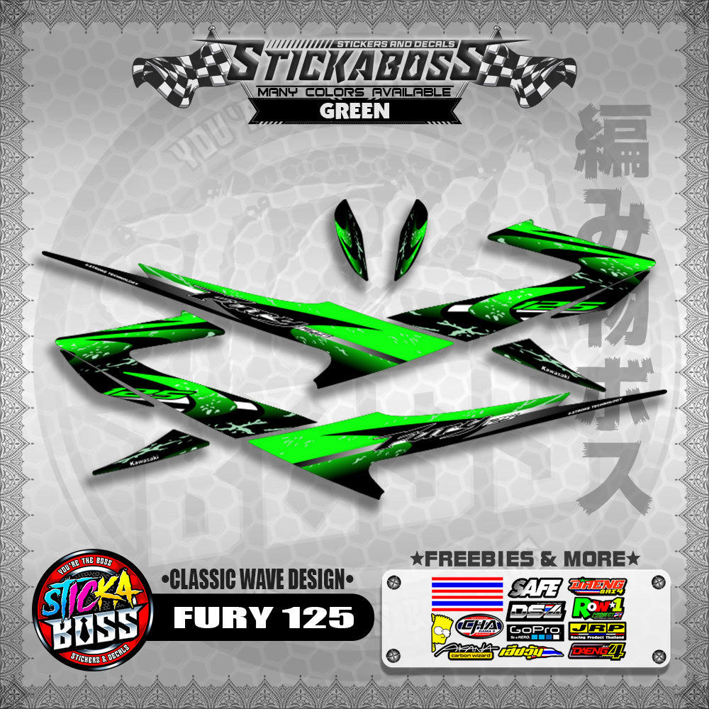 FURY 125 STICKER DECALS ( CLASSIC WAVE DESIGN )【WITH FREEBIES】