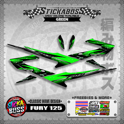 FURY 125 STICKER DECALS ( CLASSIC WAVE DESIGN )【WITH FREEBIES】