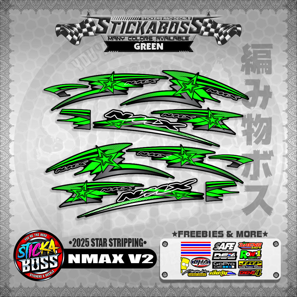 NMAX V2 STICKER DECALS ( 2025 STAR STRIPPING )【WITH FREEBIES】