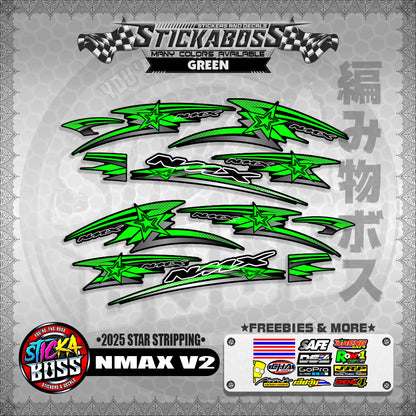 NMAX V2 STICKER DECALS ( 2025 STAR STRIPPING )【WITH FREEBIES】
