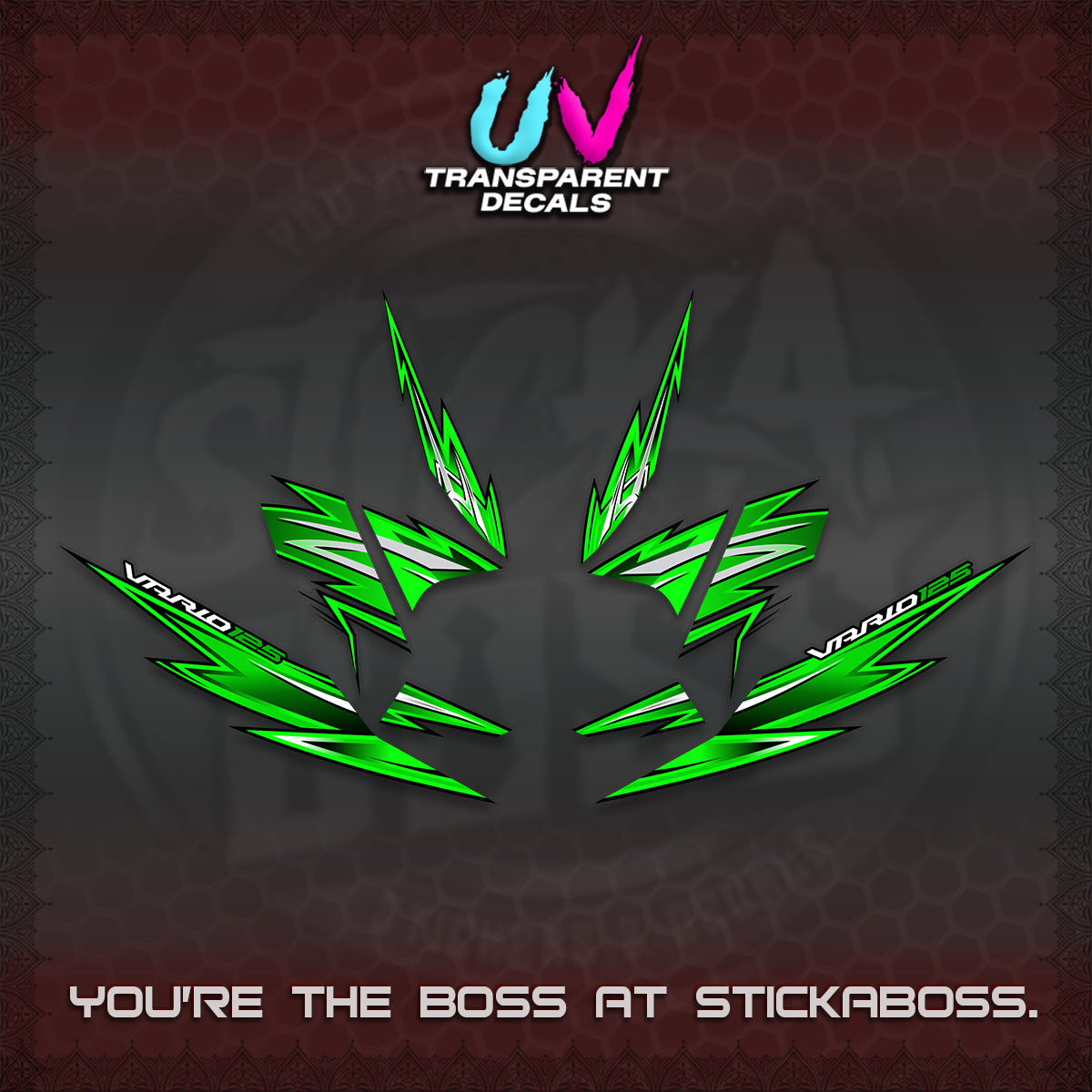CLICK 125 V4 INDO VARIO UV TRANSPARENT DECALS (2026 VANDOREN STYLE) STICKER DECALS By STICKABOSS