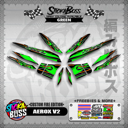 AEROX V2 DECALS ( CUSTOM FIRE EDITION )【WITH FREEBIES】