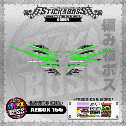 【PREMIUM UV PRINT】TRANSPARENT AEROX 155 DECALS ( 2024 NVX DIGITAL ) 【WITH FREEBIES】