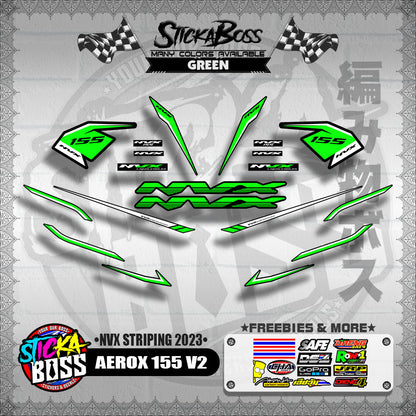 AEROX 155 V2 DECALS ( NVX STRIPING 2023 )【WITH FREEBIES】
