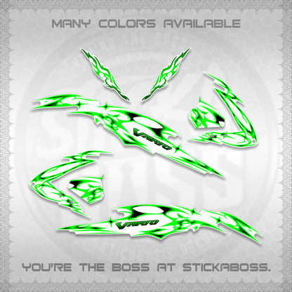 CLICK 125 V3 VARIO FOR WHITE DECALS (2026 TRIBAL LIGHTNING DESIGN) STICKER KITS BY STICKABOSS