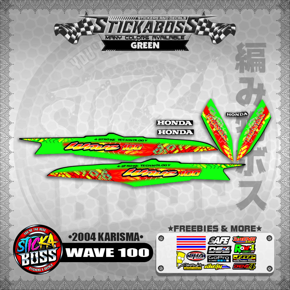 WAVE 100 STICKER DECALS ( 2004 KARISMA )【WITH FREEBIES】