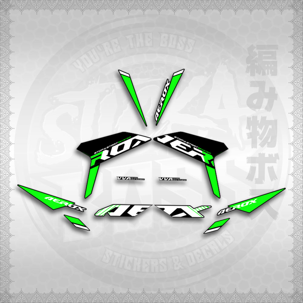 STICKER DECALS for AEROX V3 ALPHA TURBO INDO (AV3SODE25) By STICKABOSS (SOFIE LAMINATED WATERPROOF)