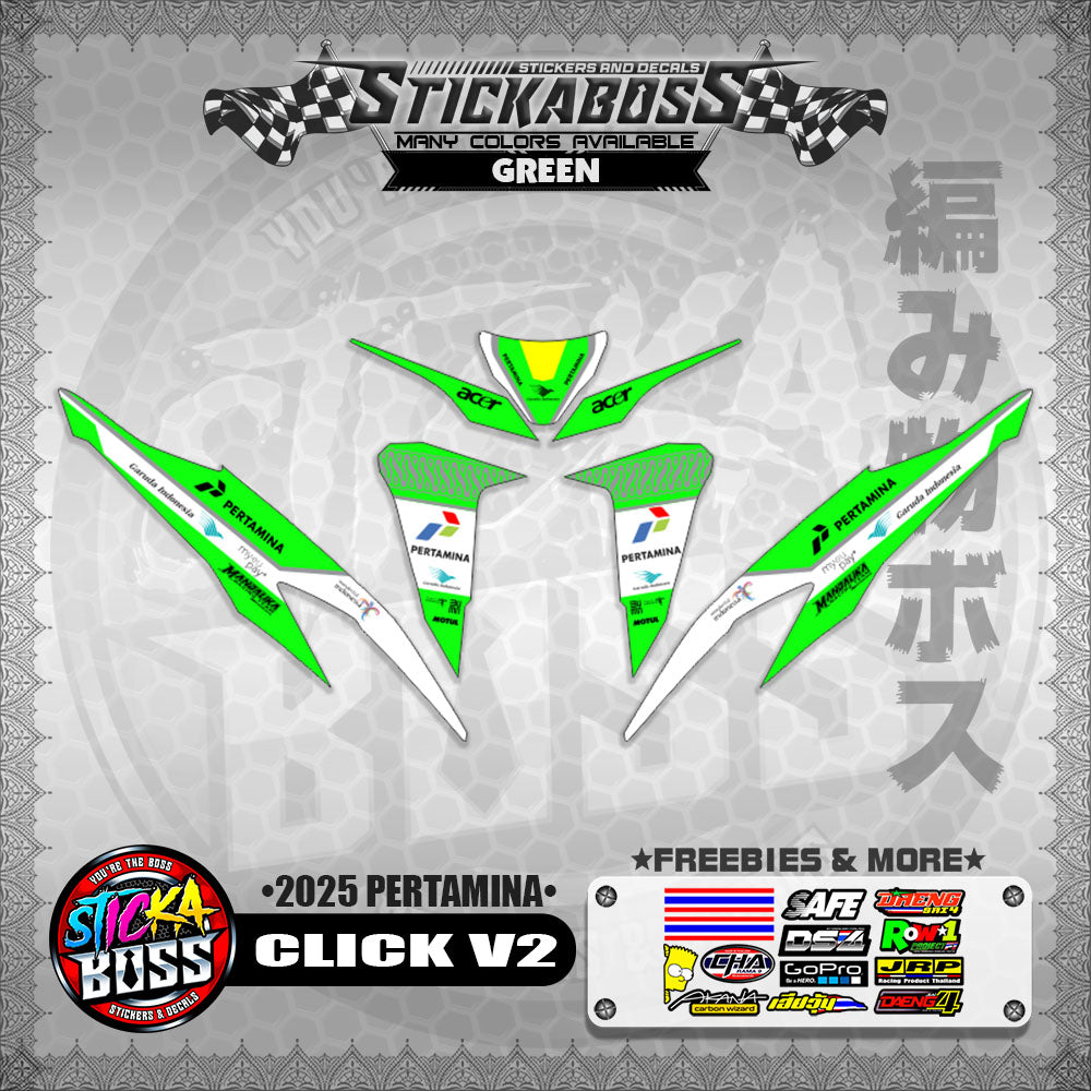 CLICK V2 STICKER DECALS ( 2025 PERTAMINA )【WITH FREEBIES】