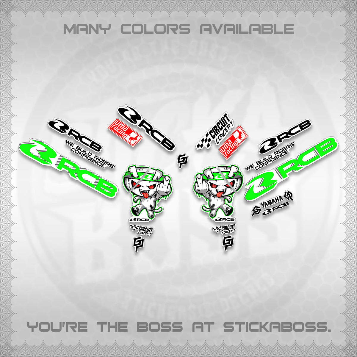 AEROX V2 FOR WHITE DECALS (2026 RACE ZOMBIE DESIGN) STICKER DECALS By STICKABOSS