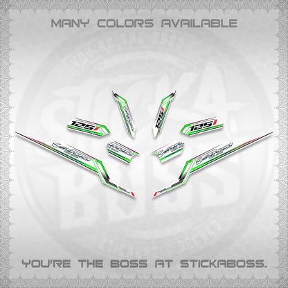 CLICK V3 VARIO STRIPING FOR WHITE DECALS (2026 SPORTS RACE DESIGN) STICKER KITS BY STICKABOSS