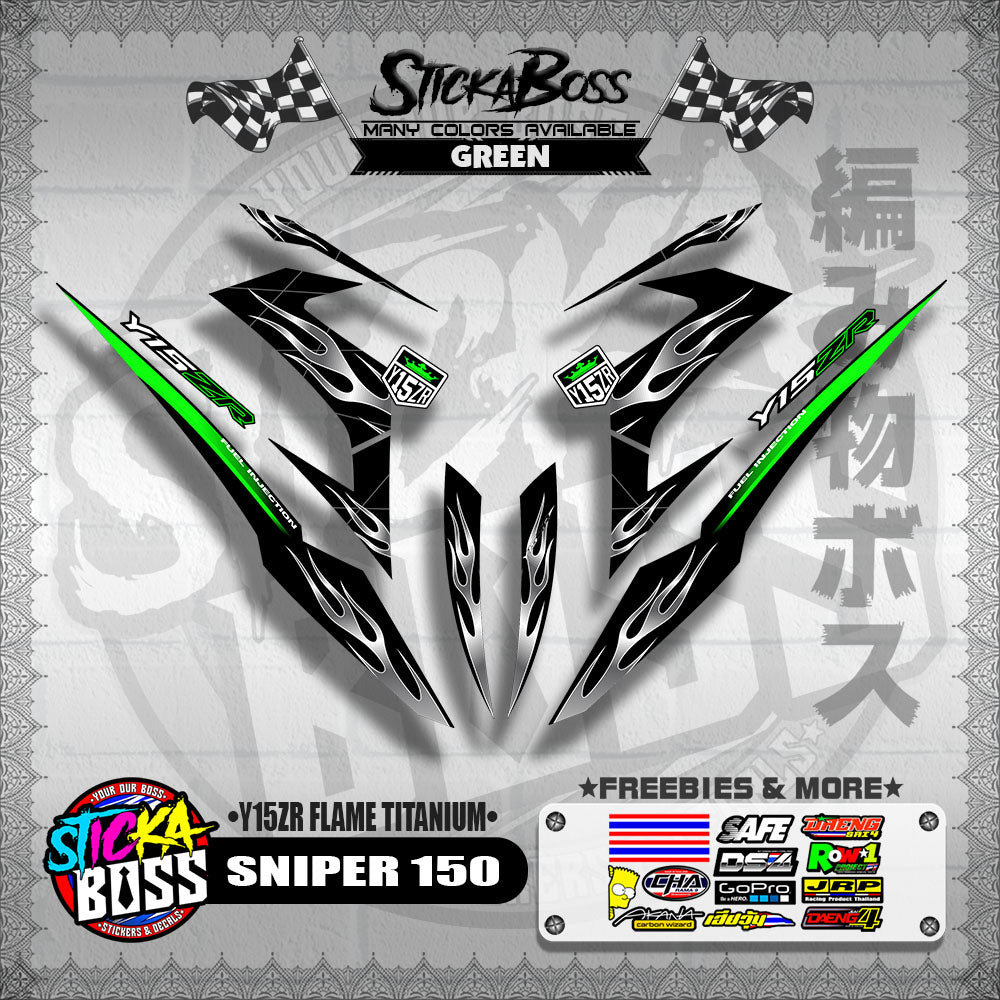SNIPER 150 DECALS ( Y15ZR FLAME TITANIUM )【WITH FREEBIES】