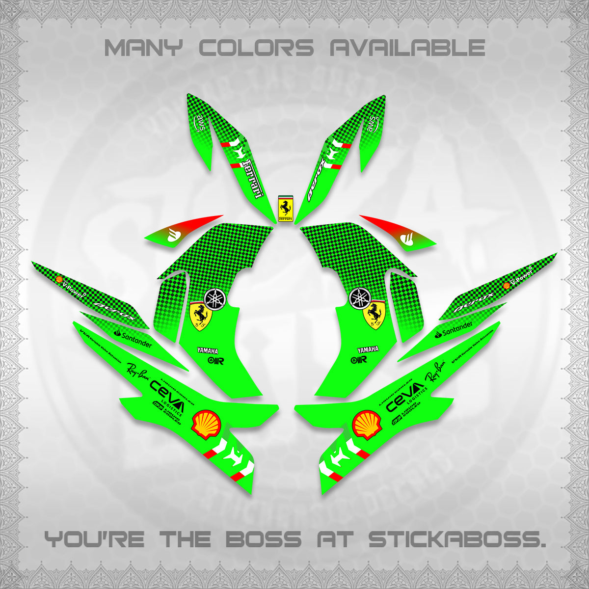 AEROX V2 DECALS (2026 HORSE RACE DESIGN) STICKER DECALS By STICKABOSS