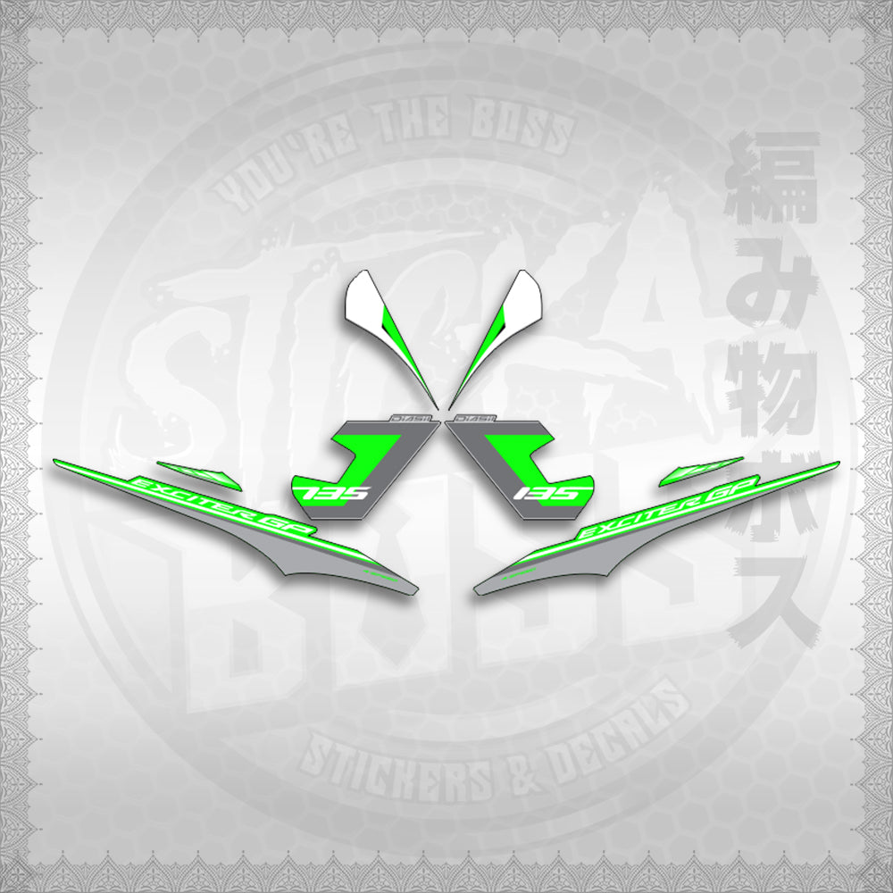 STICKER DECALS for SNIPER 135 MX(S13525EXGP)By STICKABOSS (SOFIE LAMINATED WATERPROOF)