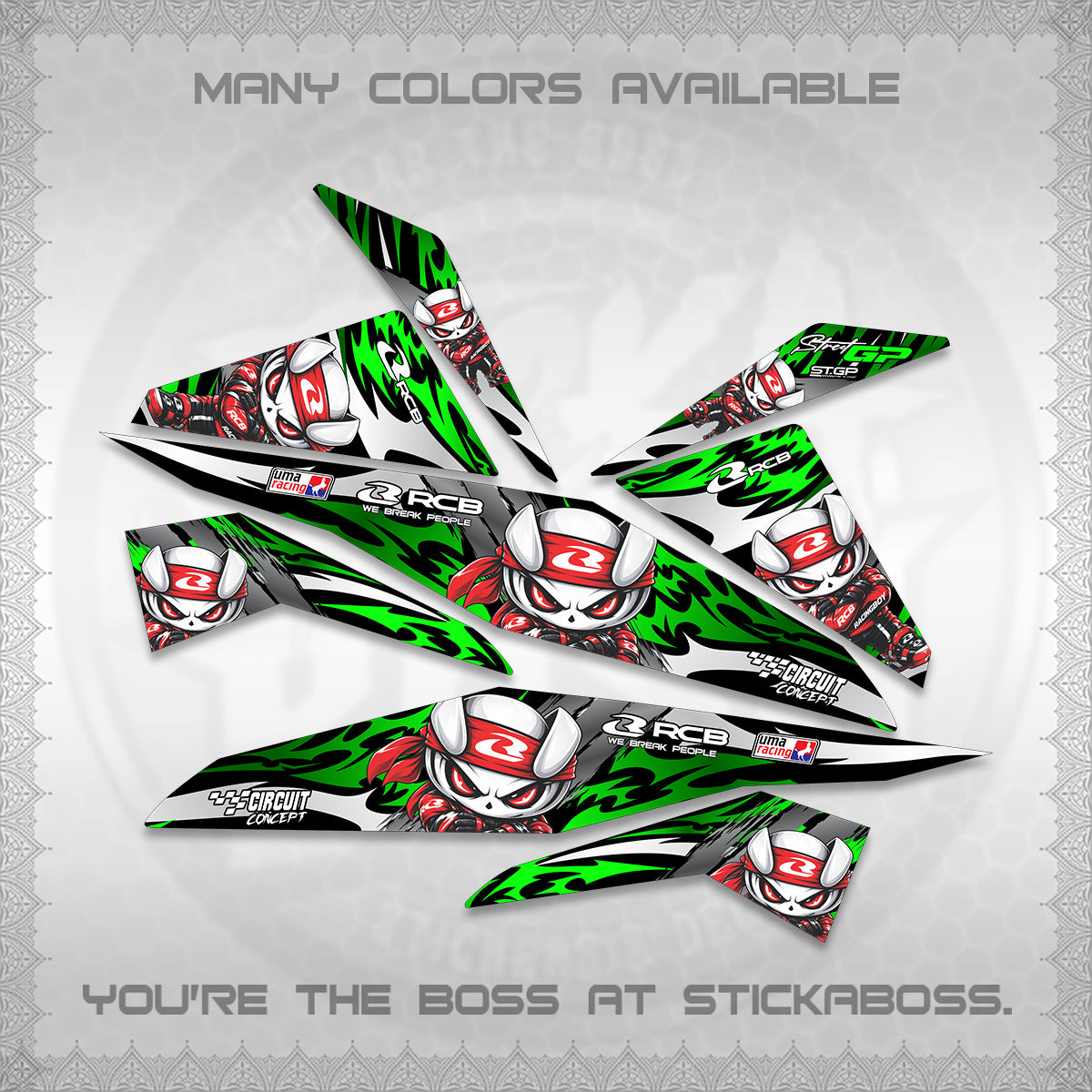 BEAT FI V1 DECALS (2026 NEW RCB 2.0 DESIGN) STICKER KITS BY STICKABOSS