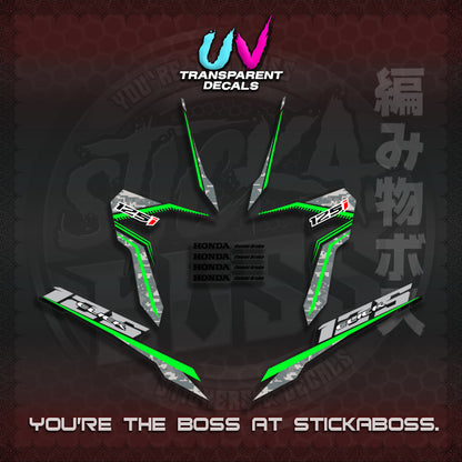 【PREMIUM UV PRINT】CLICK 125 V3 VIETNAM CONCEPT ( TRANSPARENT BARCODE STYLE ) STICKER DECALS By STICKABOSS