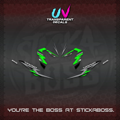 CLICK 125 V4 VARIO UV TRANSPARENT DECALS (2026 VR0006 DESIGN) STICKER KITS BY STICKABOSS