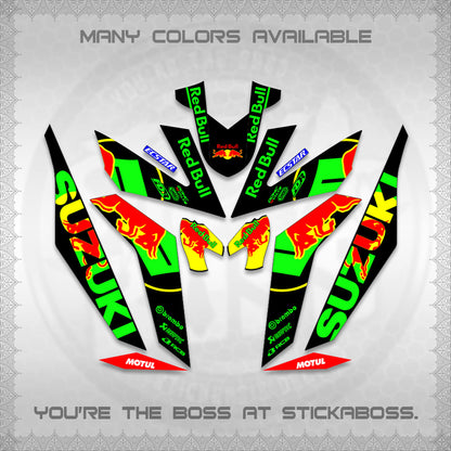 RAIDER 150 Fi DECALS (BULLREDS MOTIF)STICKER DECALS By STICKABOSS