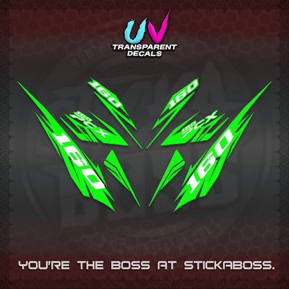 PCX 150 160 INDO UV TRANSPARENT DECALS (2026 NEW 08 DESIGN) STICKER DECALS By STICKABOSS