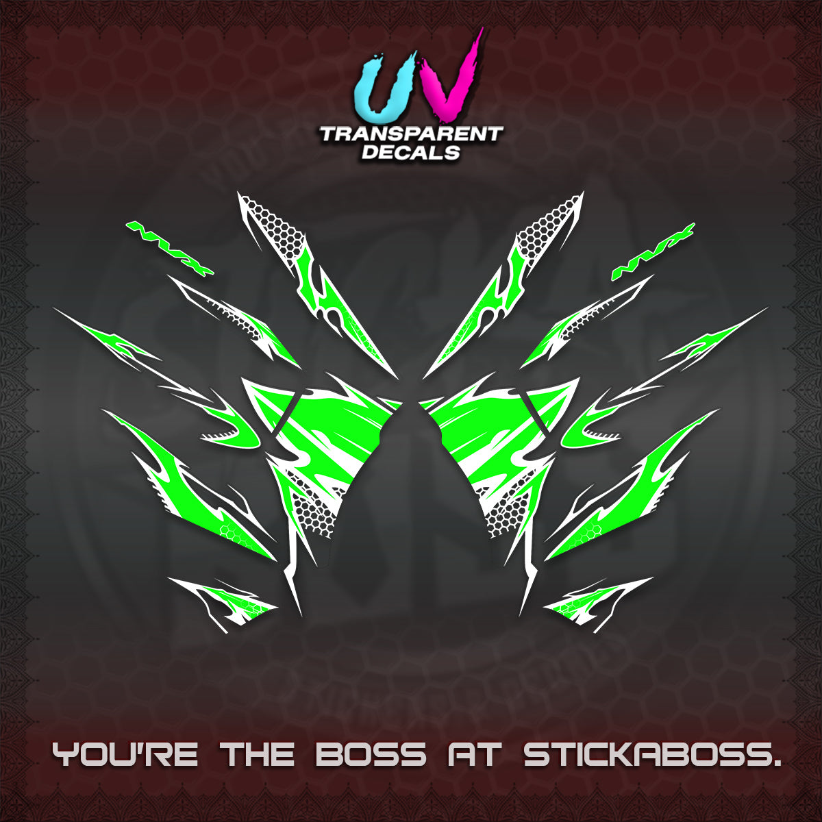 AEROX 155 V2 UV TRANSPARENT (VIETNAM STYLE-1 SPOT) FOR DARK COLORED COVER DECALS By STICKABOSS