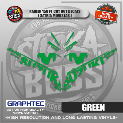 RAIDER 150 FI CUT OUT DECALS ( SATRIA MOVISTAR ) | VINYL WATERPROOF CUT-OUT STICKER DECALS