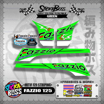 FAZZIO 125 DECALS ( MITIF FZ9 STRIPING )【WITH FREEBIES】