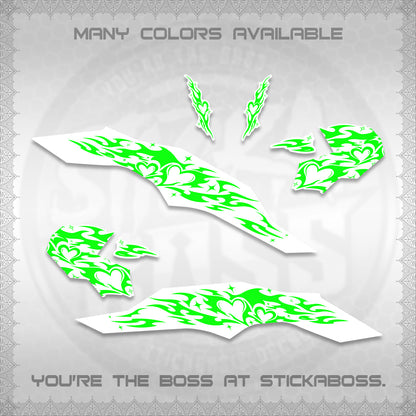 CLICK 125 V3 FOR WHITE DECALS (2026 TRIBAL HEART DESIGN) STICKER KITS BY STICKABOSS