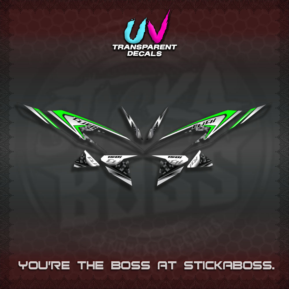 CLICK V2 UV TRANSPARENT DECALS (125-150 TRIBAL VIETNAM)STICKER DECALS By STICKABOSS