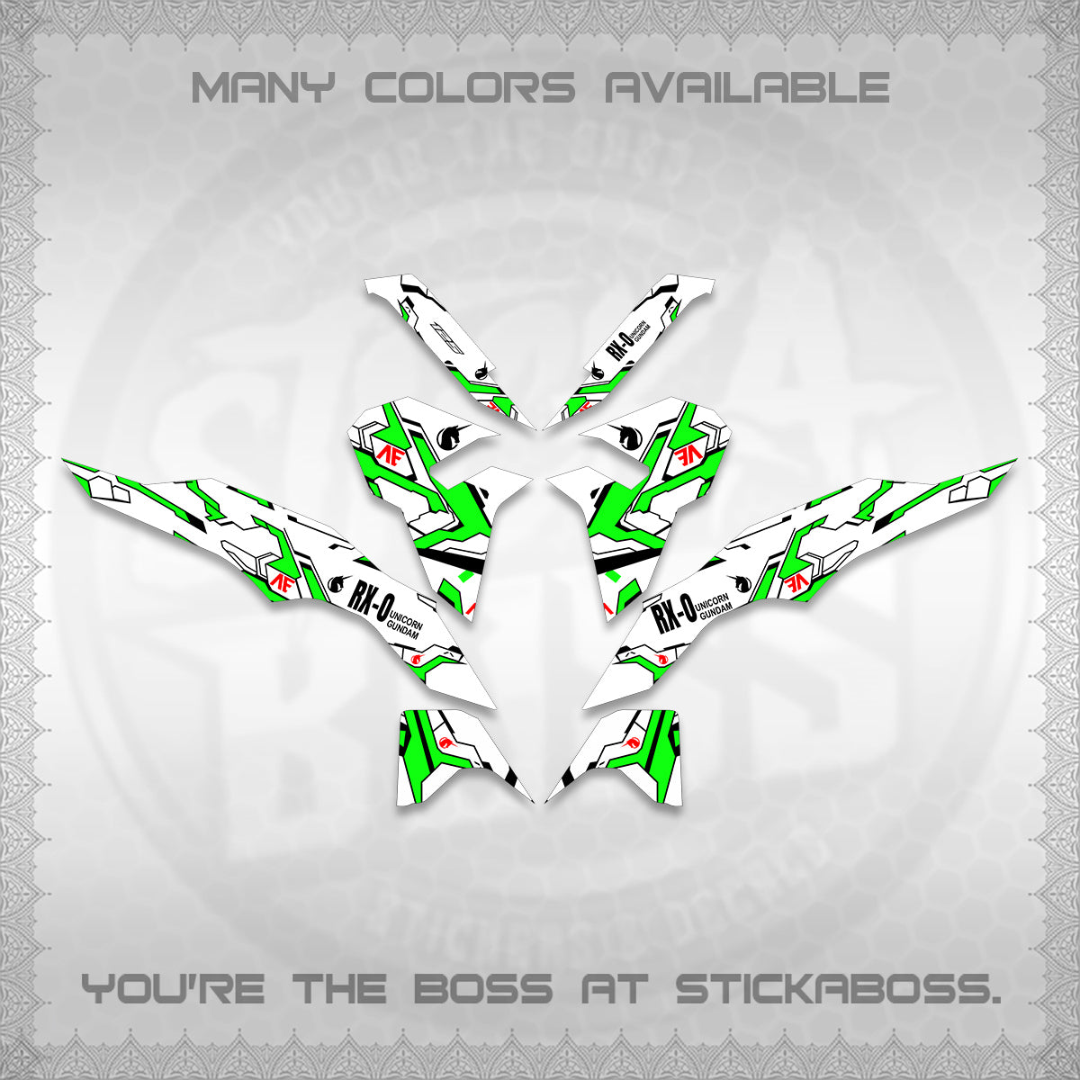 CLICK V3 VARIO FOR WHITE DECALS (UNICORN GUNDAM DESIGN) STICKER DECALS By STICKABOSS