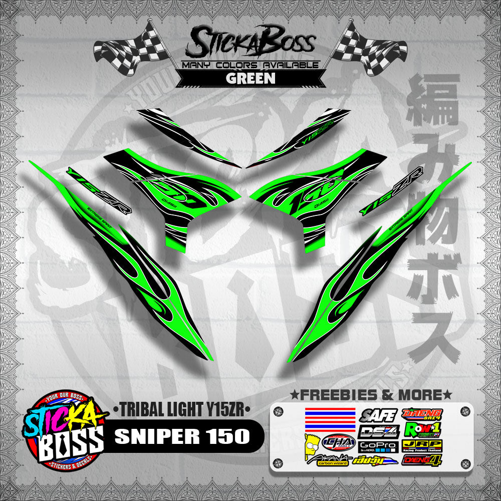 SNIPER 150 DECALS ( TRIBAL LIGHT Y15ZR )[ PREMIUM GLOSSY LAMINATED ]【WITH FREEBIES】