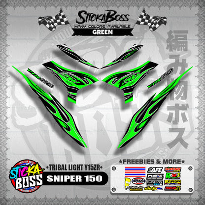 SNIPER 150 DECALS ( TRIBAL LIGHT Y15ZR )[ PREMIUM GLOSSY LAMINATED ]【WITH FREEBIES】