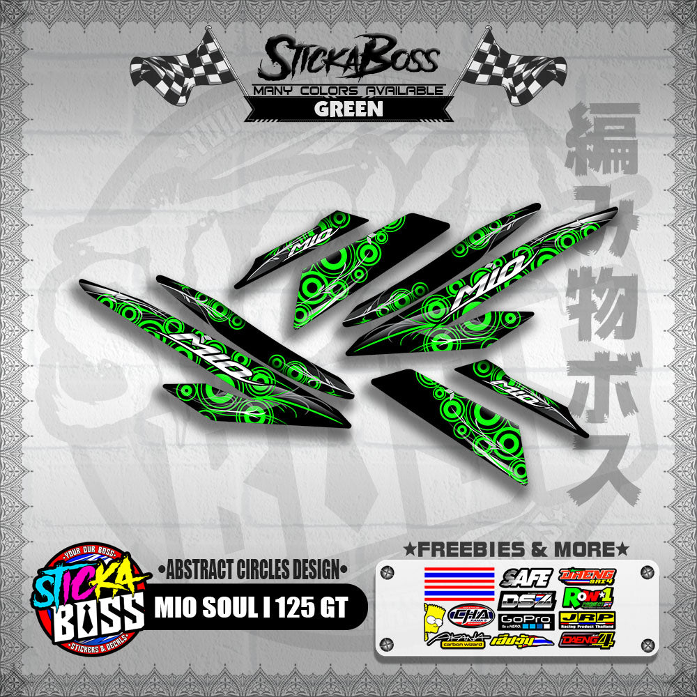 MIO SOUL I 125 GT DECALS ( ABSTRACT CIRCLES DESIGN )【WITH FREEBIES】