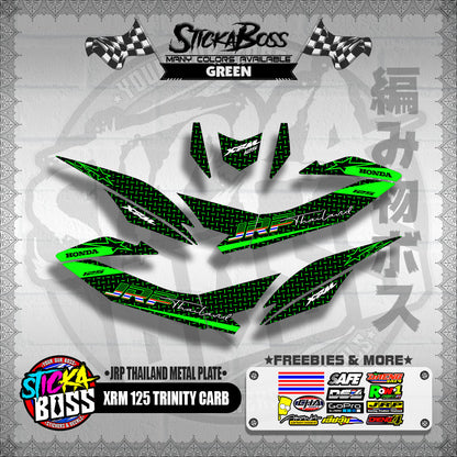 XRM 125 TRINITY CARB DECALS ( JRP THAILAND METAL PLATE )【WITH FREEBIES】