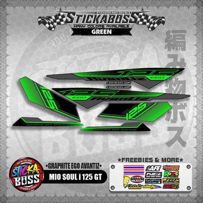 MIO SOUL I 125 GT STICKER DECALS ( GRAPHITE EGO AVANTIZ )【WITH FREEBIES】