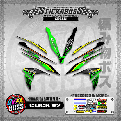 CLICK V2 INDO STICKER DECALS ( HAYABUSA BAO TEM XE )【WITH FREEBIES】