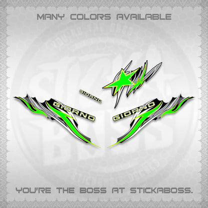 GIORNO 125 DECALS (2026 NEW TRIBAL FIRE NTN) STICKER DECALS BY STICKABOSS