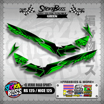 RS 125 / NICE 125 DECALS ( EL VERDE ROAD SPORT ) [ PREMIUM GLOSSY LAMINATED ]【WITH FREEBIES】